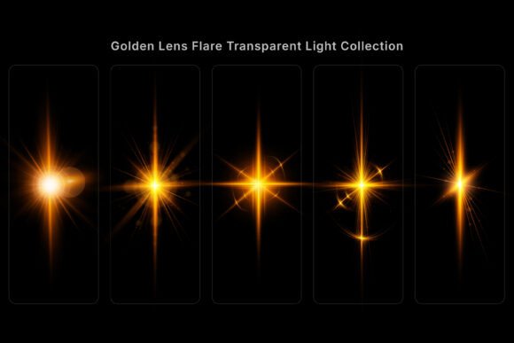 Download Golden Cinematic Lens Flare Light Set - Premium Resources